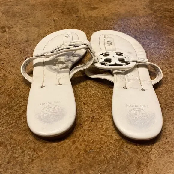 TORY Burch‎ MILLER SOFT SANDAL leather thongs in new ivory - Picture 7 of 8